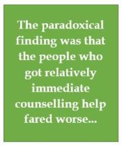 Premature counsellkng made trauma worse