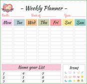 Weekly planner for coping strategies